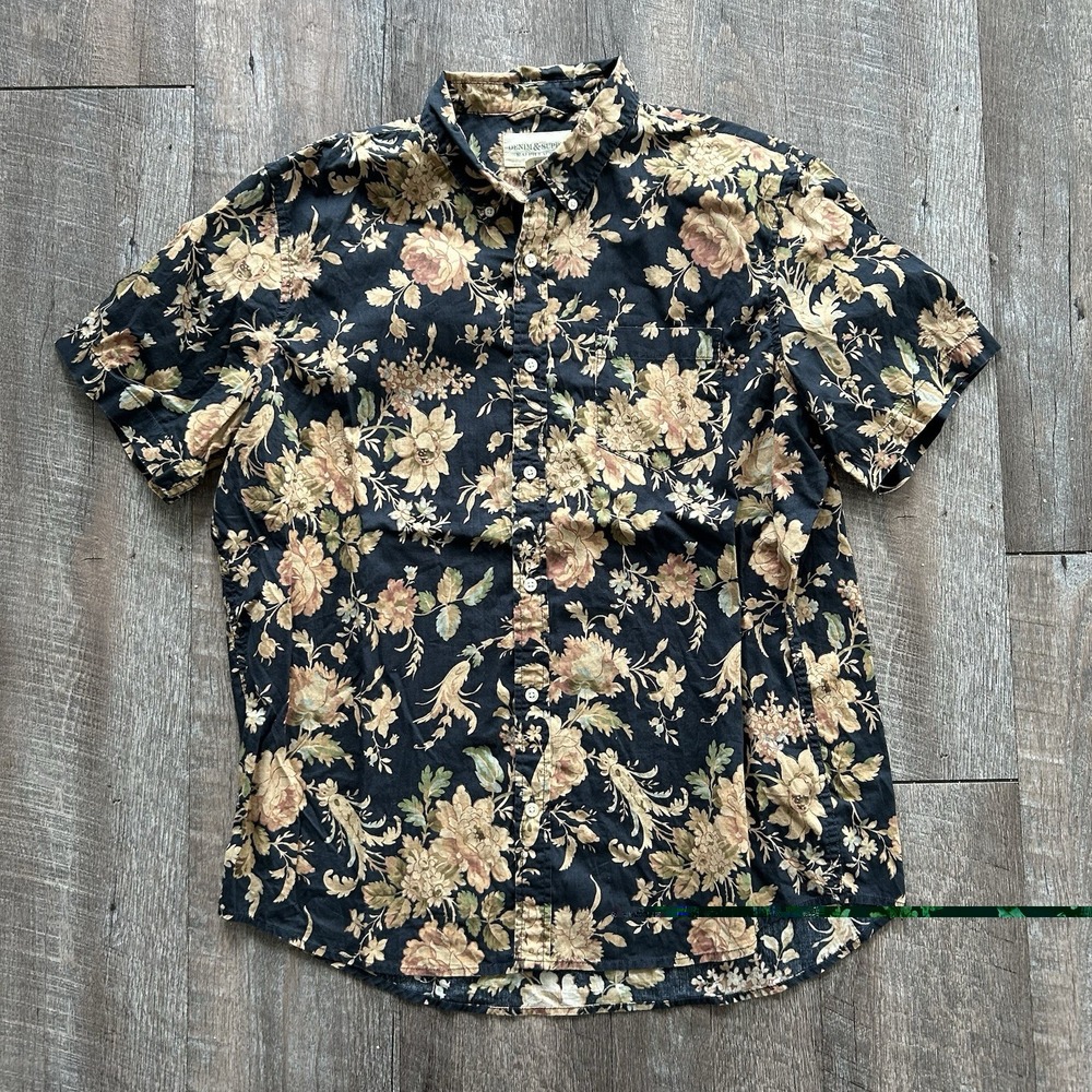 Polo Ralph Lauren Denim and Supply Floral Button Up Shirt Hawaiian Mens XL Lot - Picture 2 of 11